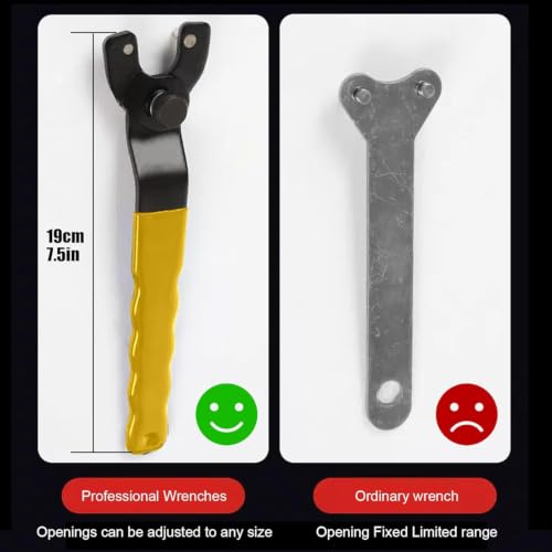 Image of OLIREXD Angle Grinder Universal Adjustable Pin Wrench for Angle Grinder Machine (2, Yellow)
