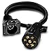 ONLINE LED STORE 7-Way Trailer Plug Socket Extension Cable [Double-Prong] [10-14 AWG] [Copper Terminals/Wires] 7-Blade Trailer Wiring Connector Cord for Gooseneck & 5th Wheel - 3ft