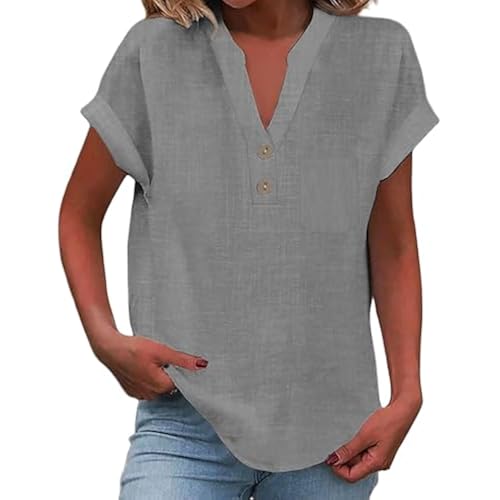 Nantdog Linen Shirts for Women 2025 Vacation Beach Lightweight Gauze Tops Dressy Casual Loose Fit Comfy Blouse Y2k Tunic