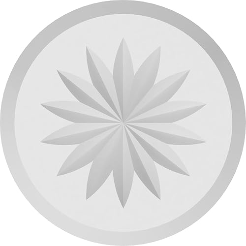 Miniatura 2 de Ekena Millwork ROSP040X040X050GRY10 Roseta de flores Grayson estándar con borde biselado, 4 pulgadas de ancho x 4 pulgadas de alto x 12 "P