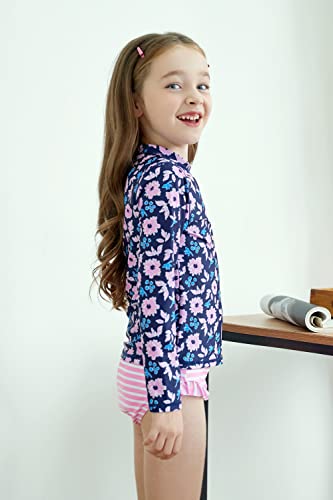 Image of UMELOK Toddler and Little Girls Rash Guard Sets with Bikini Bottoms Swimwear