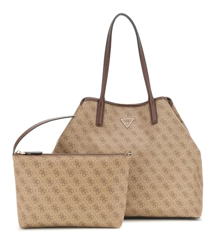 GUESS Sac Shopper Eco Victtoria Large 2 in 1 Latte Logo