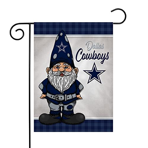 Rico Industries NFL Football Dallas Cowboys Gnome Spring 13" x 18" Double Sided Garden Flag