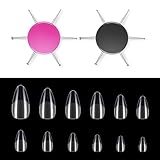 2 Pcs Nail Dotting Tools with 48 Pcs Almond Gel Nail Tips 6 In 1 Circular Nail-Art Dotting-Pen Professional Manicure Dotting Disc for Manicure Design Painting Embossing Tracing