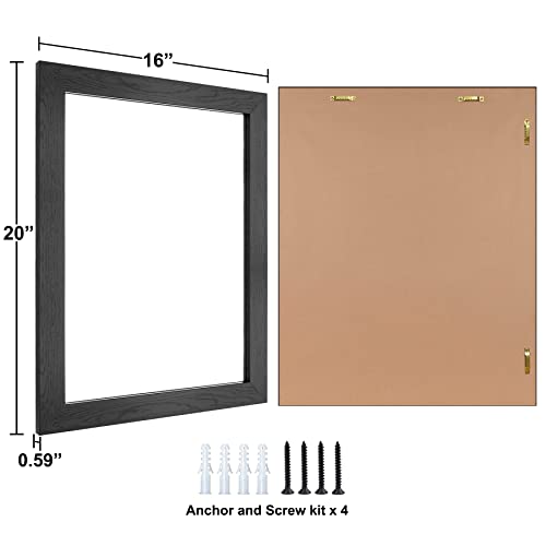 Ruomeng Rectangular Wall Mirror 16" X 20" For Bathroom, Bedroom, Entryway, Living Room, Black #TOP5