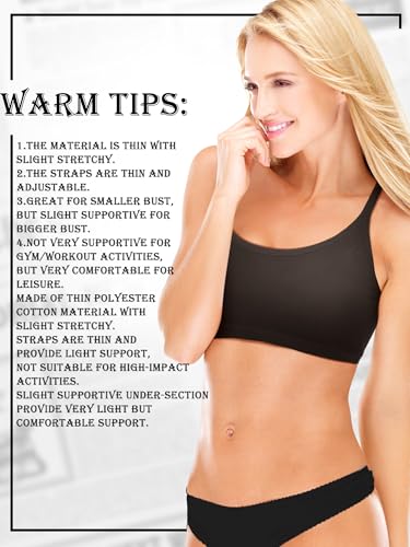 Image of Blulu 3 /6 Pieces Mini Camisole Bra Wireless Padded Bra Sport Cami Bralette with Adjustable Straps for Women Girls