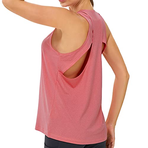 Racer Back Tank Tops for Women Loose Fit Exercise Athletic Active Muscle Tanks Yoga Top Workout Shirts Running Work Out Tennis Activewear - Thumbnail 4
