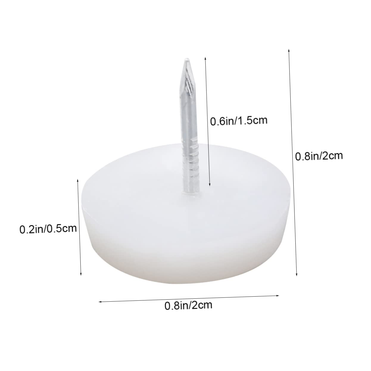PRETYZOOM Sofa Nails Tacks 50pcs White Furniture Nail Pads Increase Sofa Height Iron Plastic Material
