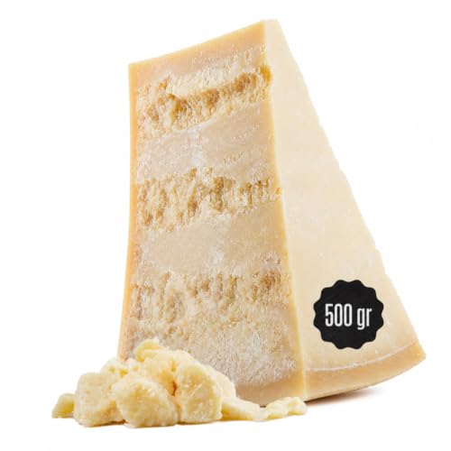 GUSTOEMILIA | Parmigiano DOP 24 Monate gereift Bergparmesan 500g Packung laktosefrei italienischer Parmigiano ohne Gentechnik vakuumverpackt