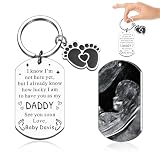 Custom Ultrasound Keychain for Dad to Be – Personalized New Daddy Gift, Expectant Father Baby Shower Xmas Stocking Stuffer (Style 2)