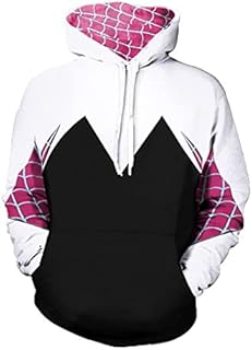 LGYCB Casual Hoodie Fitness Sweatshirt Anime Hoodie Pullover Superhero Spider Gwen Outerwear Tops Long Sleeve Hooded Jacket Cosy Tracksuits Coat,Gwen-Adults(S)