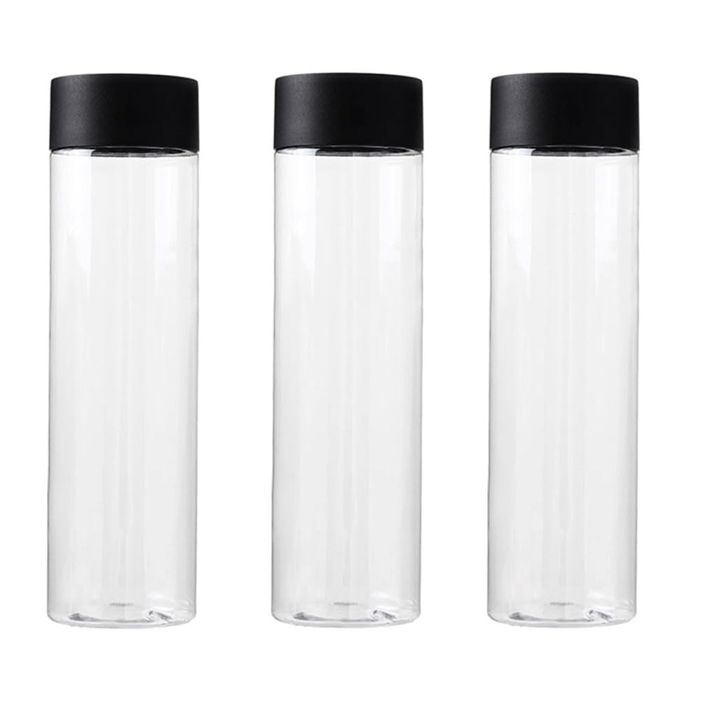 Huitingjianyyds Clear 3 Pcs 500Ml Empty Plastic Juice Bottles With Black Lids Reusable Plastic Drink Bottles Bulk For Smoothie Juice And Other Homemade Beverages