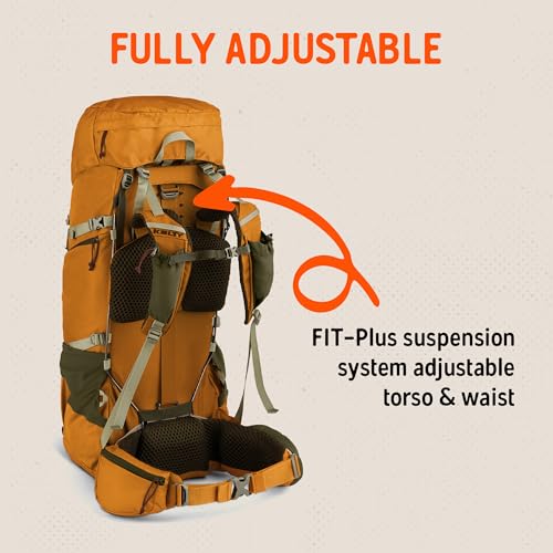 Image of Kelty Glendale 65L to 105L Internal Frame Backpack - Multi-day Backpacking Thru Hiking Pack, Adjustable Suspension, Customized Fit (Cathay Spice, 65L)