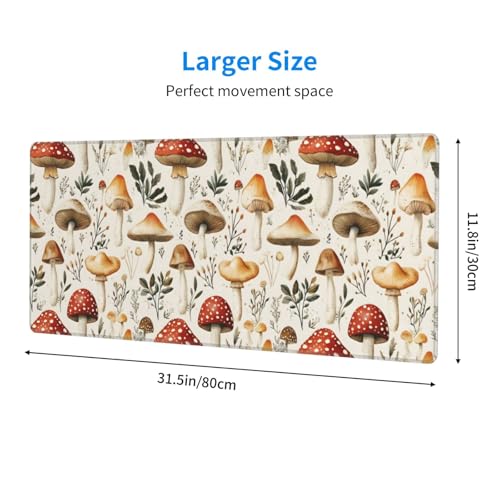 Tapis de souris de jeu base caoutchouc imprimé champignon - 2