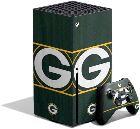 Skinit Decal Gaming Skin Compatible with Xbox Series X Bundle - Officially Licensed NFL Green Bay Packers Zone Block Design