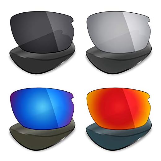 Mryok 4 Pares de Lentes polarizadas de Repuesto para Oakley Carbon Shift Sunglass – Stealth Negro/Fuego Rojo/Azul Hielo/Plata Titanio