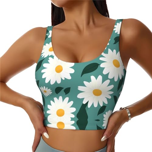 Gilet de sport femme sans manches pour entraînement fitness et yoga Daisy Prints