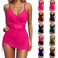Maillot Bain Femme 1 Piece,Maillot De Bain Femme 1 Pieces 2025 Push Up Rembourré Amovible Cordon de Serrage Latéral Maillots Une Pièce Été Chic Ventre Plat Sexy Dos Nu Swimwear