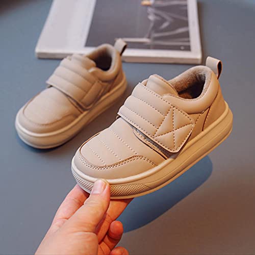 Kid Girl Boots Size 2 Winter Children Boots Boys and Girls Cotton Shoes Flat Soles Thick Soles Solid Low Top Simple2