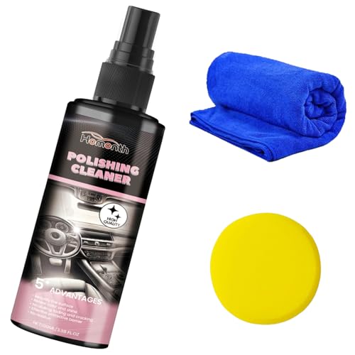 Fululuer Polishing Cleaner Car Interior, Ultra-fine Spray Water Free Cleaning, Car Interior Polishing Spray for Interior Detailing Rubber Leather