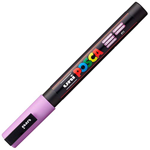 Uni-Ball- Pennarello Uni Posca Con Punta Fine Rotonda, Spessore Tratto 0,9 – 1,3 Mm, Lavanda, Colore Lilla, Pc3Mlav