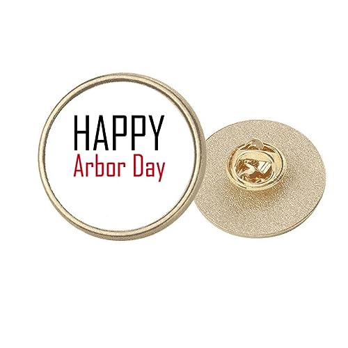 Broche ronde en métal doré pour fête de l'arbre taille M