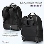 Targus 16 Inch Compact Rolling Backpack, Black - Wheeled Travel Bag with Removable Protective Laptop Sleeve, Fits Laptops Up to 16” and MacBook Pros up to 17” (TSB750US) - Image 3