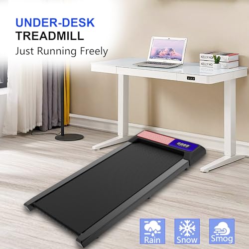 Upreign Walking Mat,Under Desk Treadmill 2.5HP for Home and Office, 265Lbs Weight Capacity,Treadmill with APP &Remote Control, LED Display