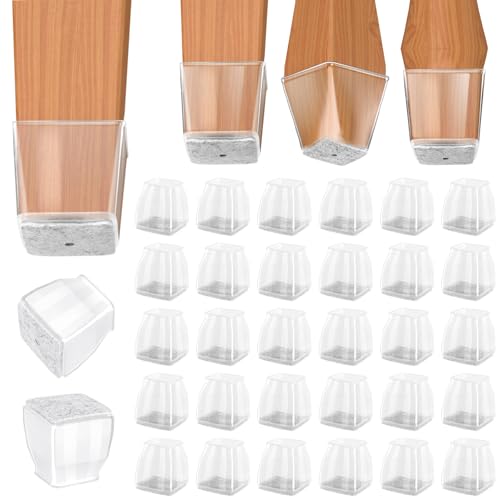 BALEINE 32PCS Silicone Chair Leg Floor Protectors for Hardwood Floors