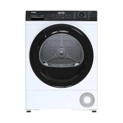 Haier I-PRO SERIES 3 Asciugatrice 9 Kg a Pompa di Calore, Libera Installazione, Classe D, I-Refresh Pro, Rumorosità (dB) 64, IoT APP hON, 85 x 60 x 62.5 (A x L x P cm), Bianca - HD90-D939-IT