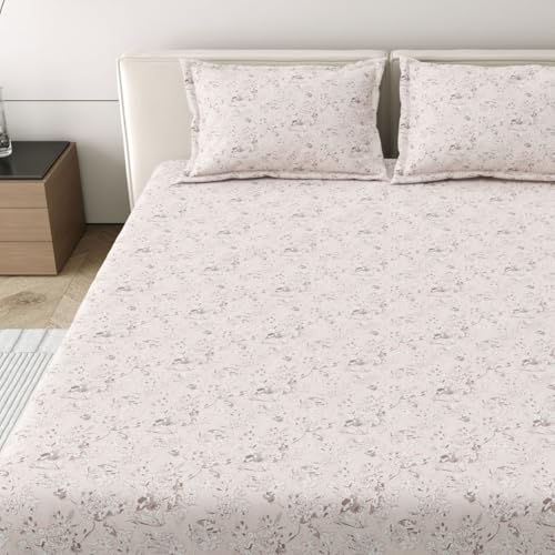 Image of Mafatlal 186 Tc Corsica Premium Cotton Bedsheet King Size | 274 X 274 Cm | Fresh-Feel Chaddar for Summer Sleep Comfort | Pure Cotton Bedding with 2 Pillow Covers | Soft Pink