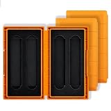 GLOTRENDS 4-Slot M.2 SSD Storage Case, Portable Shockproof Organizer for M.2 NVMe/SATA SSDs 2280/2260/2242/2230, Orange