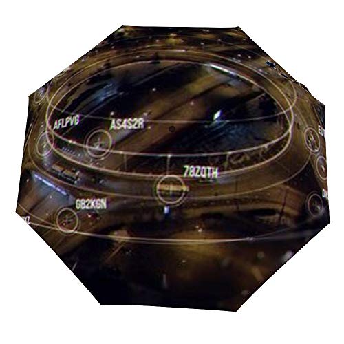 Parapluie Pliant Compact Léger ZIYA Motif Géométrique Poignée Ergonomique