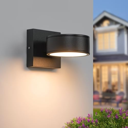 Double century Modern Aluminum Porch Sconce Lights - LED Exterior Wall Sconce, Waterproof, 8W, 3000K...