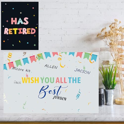 Image of We Will Miss You Card,Jumbo Farewell Card With Envelope,Farewell Party Decorations, Funny Going Away Gift for Coworker Men Women, Goodbye Good Luck Retirement Guest Book Party Supplies (14x22iinch)