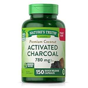 Nature’s Truth Activated Charcoal Capsules 780mg | 150 Count | Value Size | Non-GMO, Gluten Free Pills
