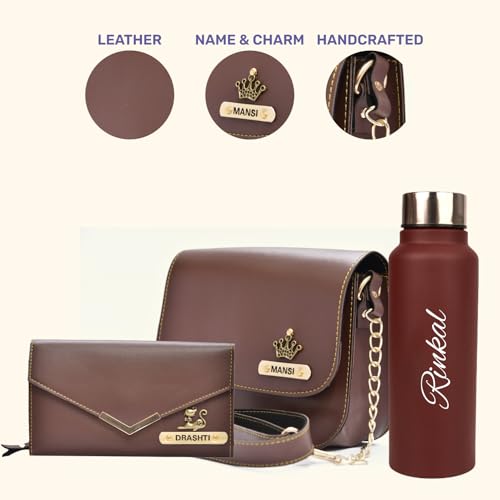 Image of YOUR GIFT STUDIO Customized Women Gift Set | Personalized Ladies Purse, Sling Bag Gift Set | Birthday Gift Set for Ladies | Anniversary Gift for Women