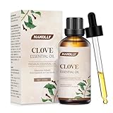 Hanolly Ätherische Nelkenöl100 ml, Natürliche Gewürznelkenöl Zahnschmerzen Duftöle für Diffuser, Luftbefeuchter, Aromatherapie