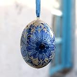 russisch blau kaufen züchter Jedes Osterei ist ein Unikat Traditionell bemaltes Osterei aus Holz zum Aufhängen, Ukrainische Ostereier Pysanky mit Blumenmuster der Petrykiwka-Malerei handgefertigt (Blau)