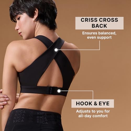 Image of Kica Crostini Full Coverage Sports Bra - High-Impact Support & Quick-Dry KICASKN Fabric