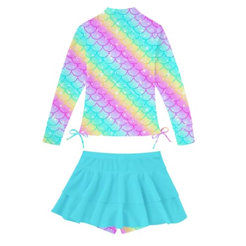 Image of Girls Mermaid Swimsuits 5t Kids Bathing Suit for Girl Rash Guard Size 5 6