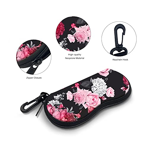 Image of Sunglasses Soft Case with Carabiner Ultra Light Neoprene Zipper Glasses Case