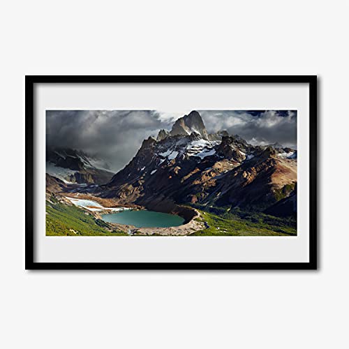 Affiche avec cadre paysage de montagne 60x40 image murale en MDF salon cuisine