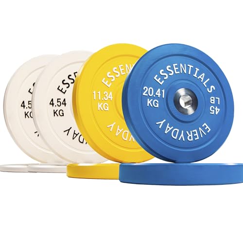 Fitvids 2" Olympic Bumper Weight Plates Set for Strength Training & Weightlifting, 180 LBS, Colored