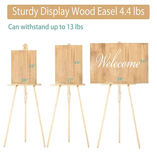 Wooden Easel Stand For Display Wedding Sign & Poster - Jnzyb Wood 62" Tall Easels Holder - Large Heavy Duty Foor Arts Tripod (1 Pack) #TOP1