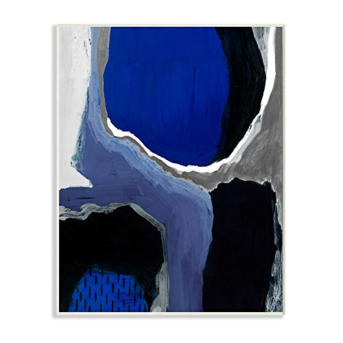Stupell Industries Abstract Masculine Cobalt Blue Grey Black Design, Designed
