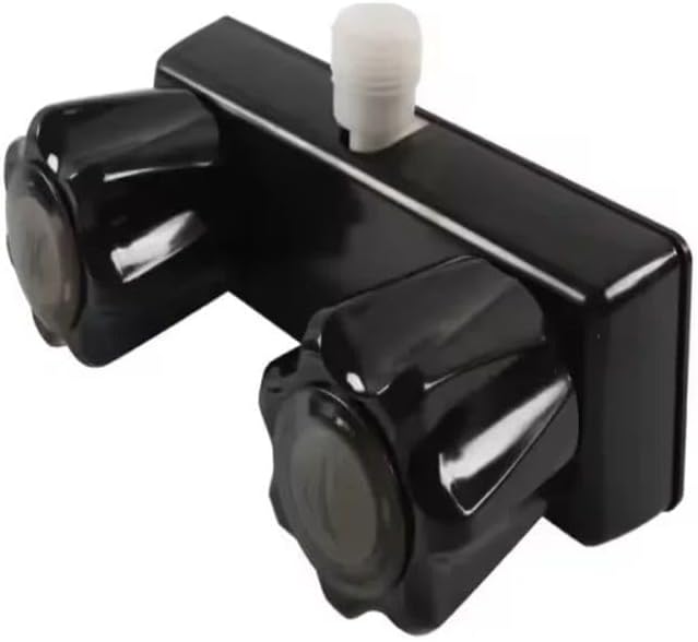 Outdoor Shower Box for RV Outdoor Hand Shower kit Yacht Shower Suit Double knob RV(Black)