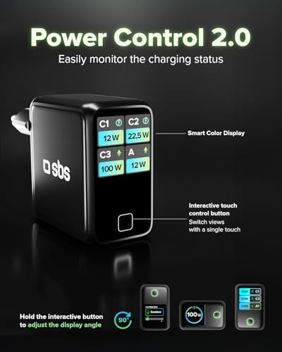 Cargador rápido GaN de 100W USB-C SBS compatible con iPhone, Android y tabletas 5
