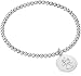 Sterling Silver Diamond Accent "Guardian Angel" Stretch Bead Charm Bracelet