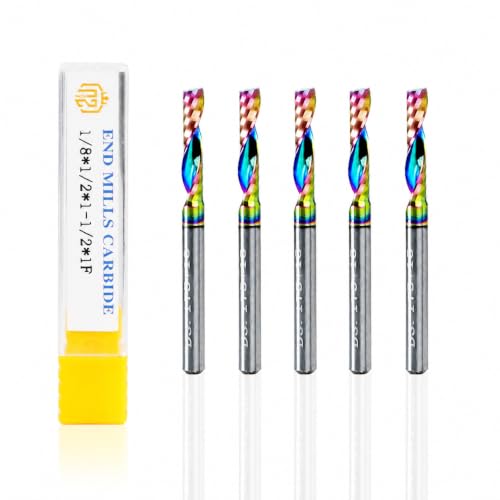 Image of NZ 1 /8 inch 1-Flute End Mill DLC-Coated Carbide - for Aluminum, Copper, Titanium (HRC45), 5pcs